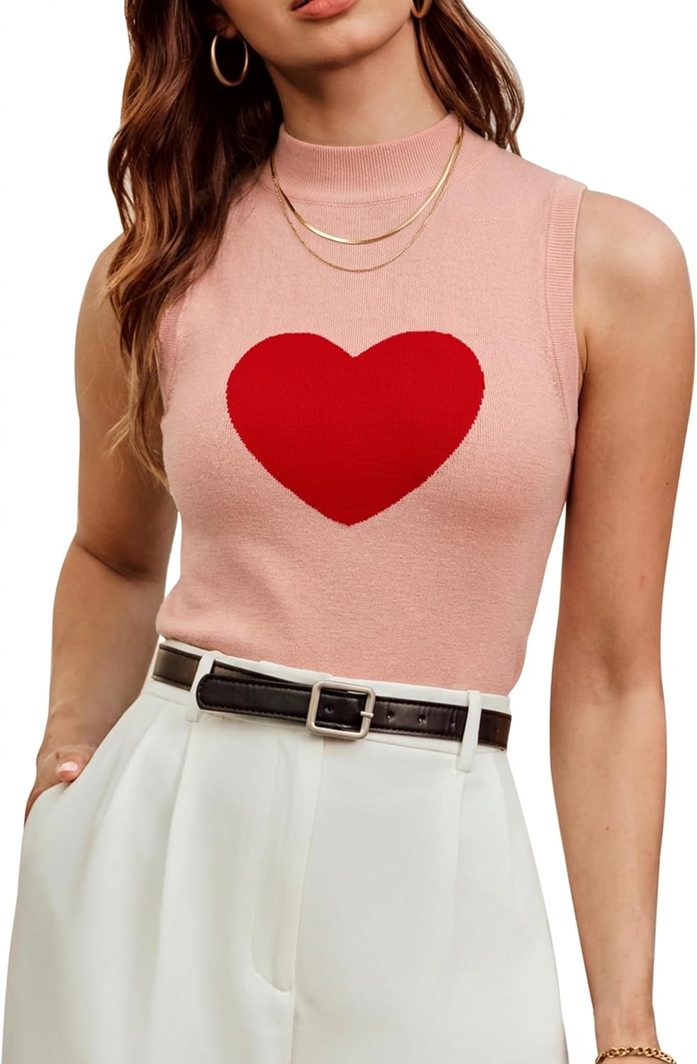 Women's Wool Blend Sweater Vest - Mock Neck, Sleeveless Knit Tank for Office Days and Business Casual - Small