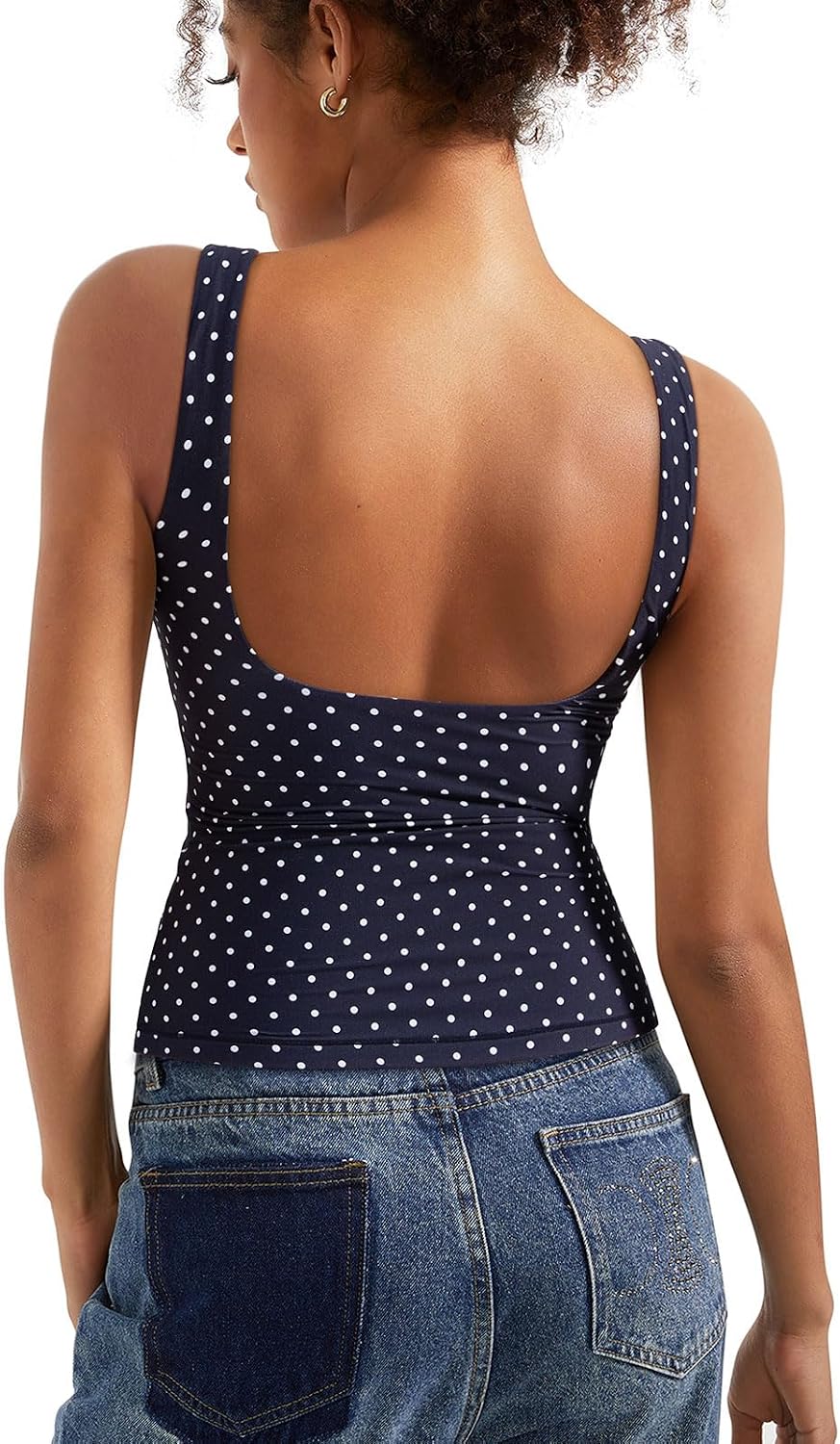Women's Boat Neck Tank Top - Removable Padded Bra, Open Back, Double Lined Quick Dry Knit for Summer - Small (13)