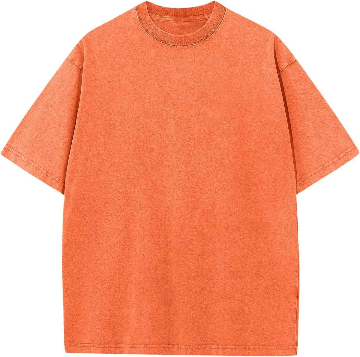 Unisex Oversized Cotton T-Shirt - Short Sleeve, Washed Solid Colours, Loose Basic Tee for Everyday Wear - Large (31)