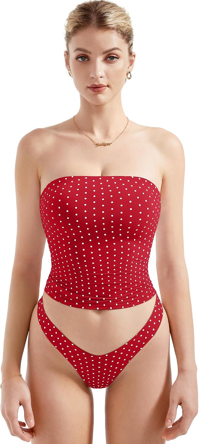 Women's Strapless Tube Top - Double Lined Stretch Knit, Fitted Bandeau for Summer Evenings Out - Small