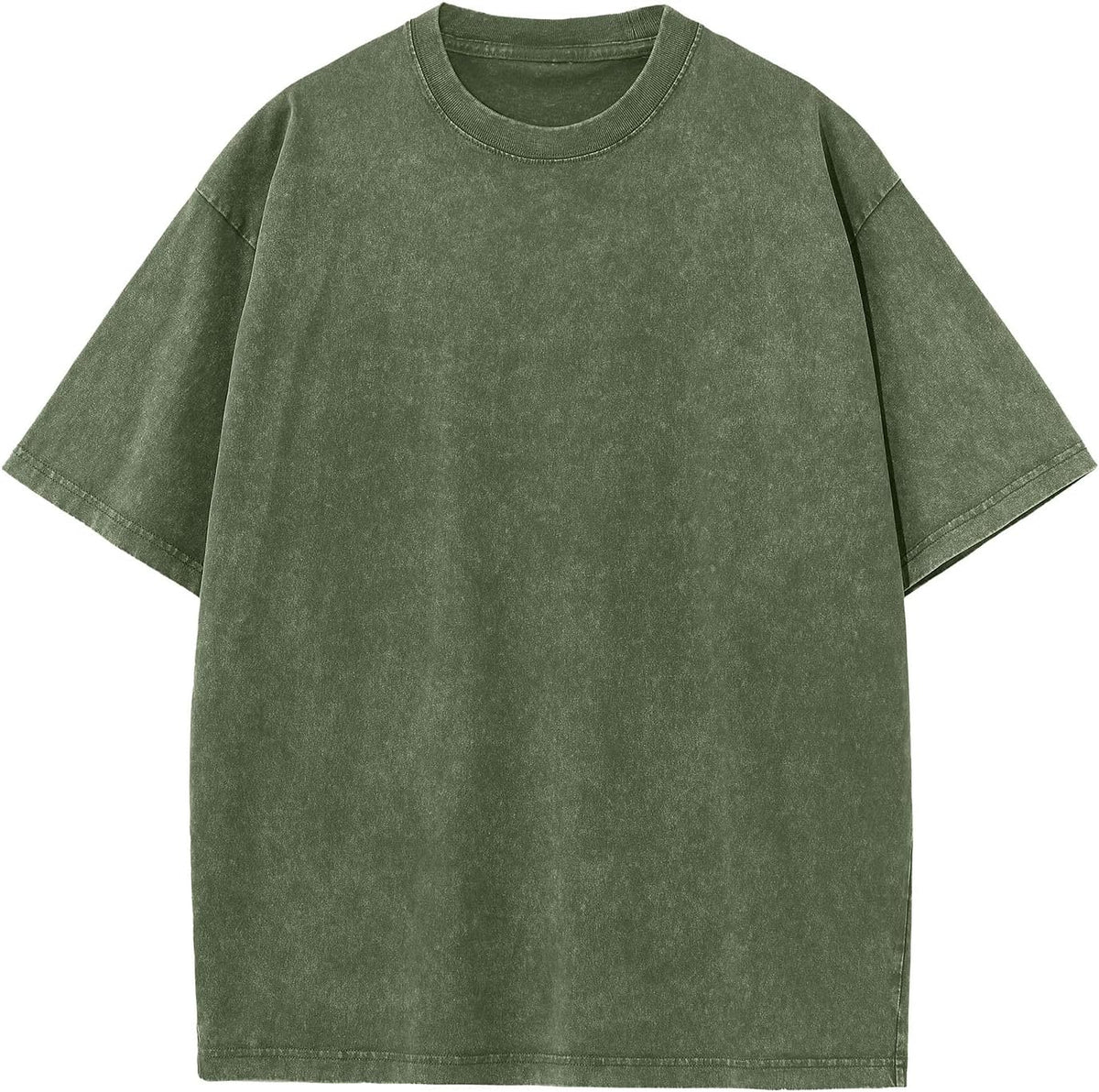 Unisex Oversized Cotton T-Shirt - Short Sleeve, Washed Solid Colours, Loose Basic Tee for Everyday Wear - Medium