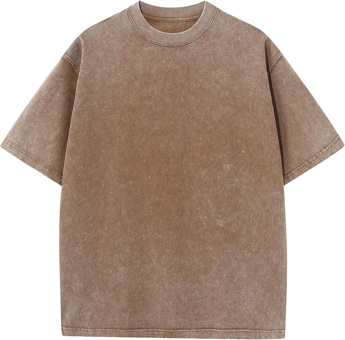 Unisex Oversized Cotton T-Shirt - Short Sleeve, Washed Solid Colours, Loose Basic Tee for Everyday Wear - Small