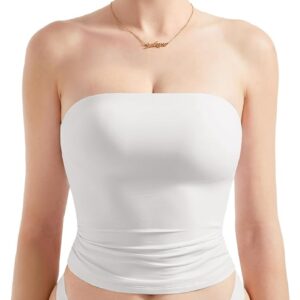 Women's Strapless Tube Top - Double Lined Stretch Knit, Fitted Bandeau for Summer Evenings Out - XX-Small
